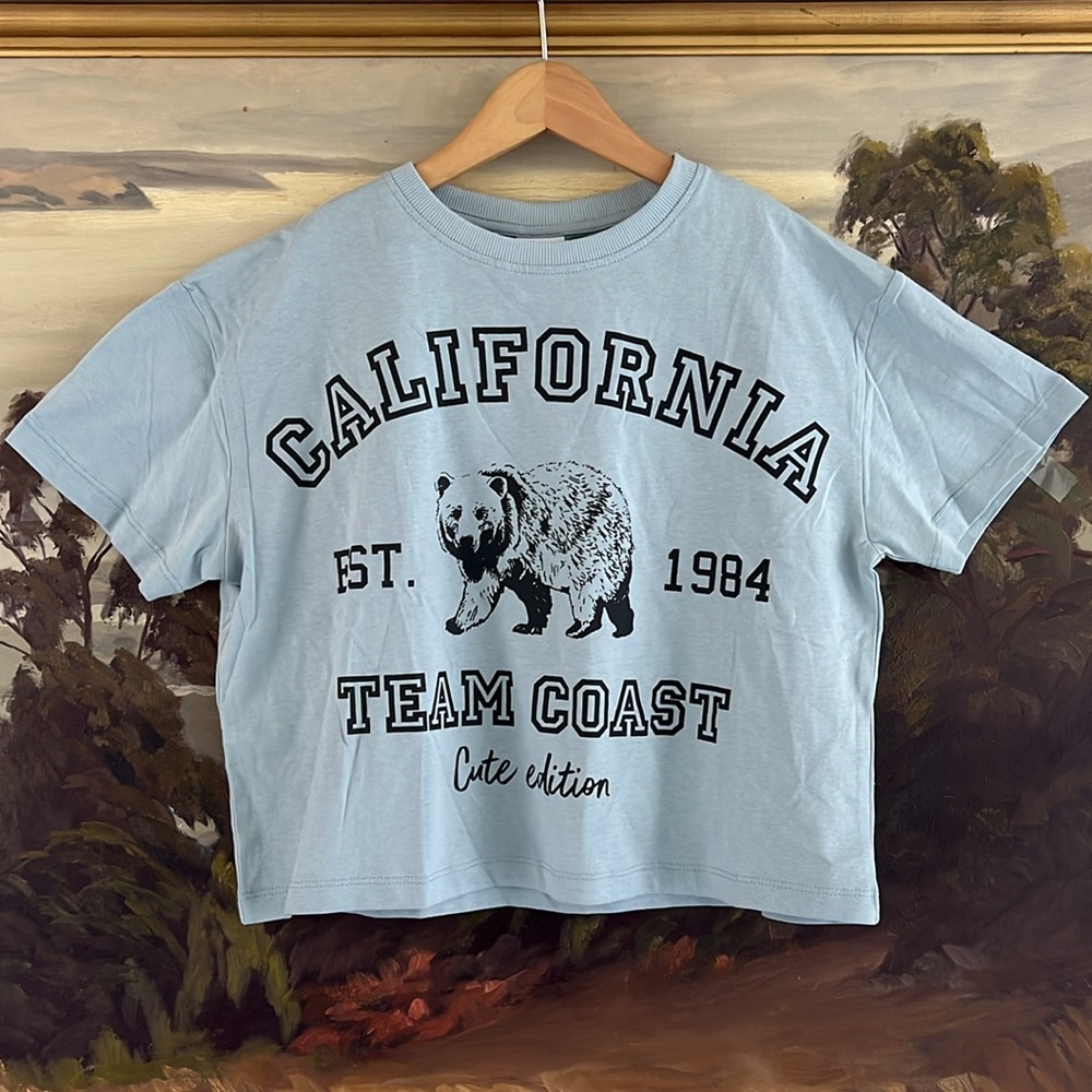 ZARA NWT California Team Coast Kids T-Shirt - Light Blue SIZE 11/12